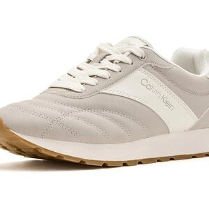 Calvin Klein Lace-Up Calleha Sneakers in Light Grey and White